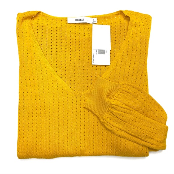 JustFab Sweaters - •NWT JustFab eyelet knit sweater• Size L